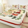 thumbnail image 3 of Feelyou Santa Claus Princess Twin Sheet Sets, Vintage Fairy Tale Twin Fitted Sheet, Merry Christmas Flat Sheet, Lightweight Room Decor,3 Pieces, 3 of 7