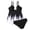 Black, variant on Qingpeng Plus Size Tankini Swimsuit for Women Color Block Tummy Control Two Piece Bathing Suit Slimming Swim Top with Bottom