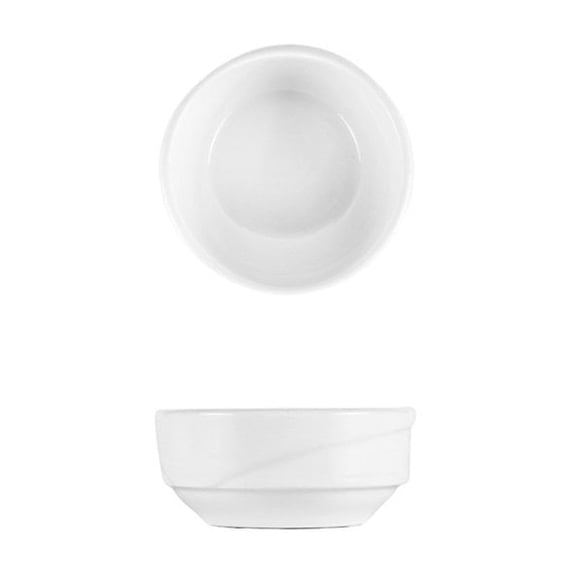 Porcelain X-tanbul dia.3" h:1.25" 3 oz. Round White Porcelain Bowl (Set of 4)