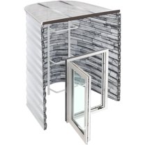 Egress Window Well Kit - Complete Basement Egress Window Kit - Includes Argon-Filled Basement Window, Window Well, Egress Ladder, Window Well Cover - Stoneview, 49"W x 36"P x 60"D