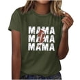 thumbnail image 1 of Mujeres Manga Corta Tops Impreso Cuello Redondo Camiseta Superior, Poliéster Spandex Vintage Humor, 1 of 4