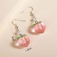 thumbnail image 4 of 3 Pair Cute Peach Pendant Earrings Cartoon Earrings Birthday Holiday Gift, 4 of 4