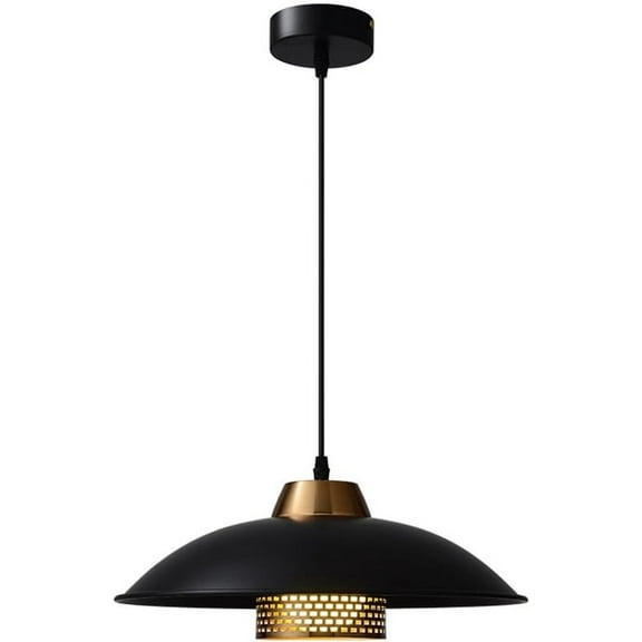 Black Gold Pendant Lamp for Kitchen Island, Modern Simple Pendant Lighting for Dining Room, Vintage Industrial Style Pendant Light, Retro Rustic Farmhouse Pendant Light Fixture for Bedroom Over Table