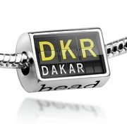 Bead DKR Airport Code for Dakar Charm Fits All European Bracelets