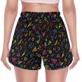 thumbnail image 3 of FORMRS Womens Swim Shorts Mesh Liner Quick Dry Casual Beach Board Bottom with Pockets, Sizes S-2XL, Black Neon Lightning, 3 of 9
