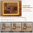 thumbnail image 5 of 48-Inch Fluted Makeup Vanity Desk with Mirror and Lights, Modern Glass Door Vanity Table with 5 Drawers, Adjustable Shelves, Wood Dressing Table with Charging Station for Bedroom, 5 of 6