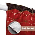 thumbnail image 4 of Ombre Red Geometric Swag Curtains for Kitchen/Bedroom/Living Room, Modern Abstract Art Scalloped Curtains 63 Inch Long, Rod Pocket Window Swag Topper Curtains Valances 2 Panels Set 36"x63", 4 of 8