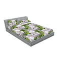 thumbnail image 2 of Jungle Boho Fitted Sheet & Pillow Sham Set, Springtime Theme Floral Pattern With Eucalyptus Color Leaves Print, Decorative Printed 3 Piece Bedding Decor, King, Fern Green Pale Grey, by Ambesonne, 2 of 2