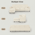 thumbnail image 3 of Aiho 93” L-Shape Modern Sofa, Cloud Couch with Deep Seat, Modual Sofa Couch with Chaise, Upholstered Couches for Living Room Bedroom - Beige, 3 of 9