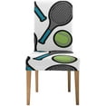thumbnail image 2 of HATIART Housse de Chaise Extensible de Sport de Balle de Tennis Protecteur de Siège pour Salle à Manger Hôtel Mariage Fête Ensemble de 4, 2 of 5