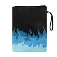 thumbnail image 2 of HELLHERO Book Cover Sleeve Pouch Polyester Book Cover Carrying Case Book Organzier Holder with Decorative Design Zipper Pouch Reusable, 11.42 x 8.66 Inch, Blue Flame Bag, 2 of 8