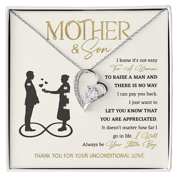 LOLUIS Gifts for Women, Birthday Mother's Day Wedding Valentine Christmas Jewelry Gifts, Mother & Son Necklace (Mother & Son, Forever Love Necklace)