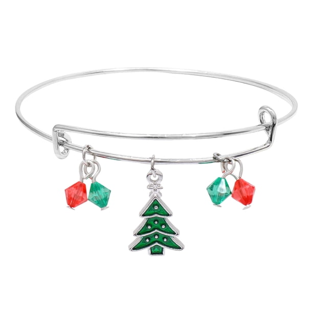 Fiudx Pulsera Navideña, Elegante Collar de Aleación, Diseño de Colgante de Árbol Festivo, Elegante Joyería para Mujer, Ideal para Fiestas y Banquetes, Ideal Como Regalo, Talla Ajustable, Incluye Una