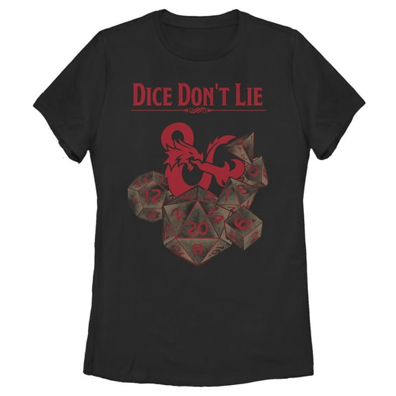 Women's Dungeons & Dragons Dice Don't Lie Logo Graphic Tee Black 2X Large