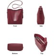 thumbnail image 4 of FOXER Bolsos de hombro retro de moda para mujer, bolso de mano tipo cubo de gran capacidad, bolso de oficina para mujer, bolso tipo hobo de cuero partido, bolsos para mujer con correa ancha, 4 of 5
