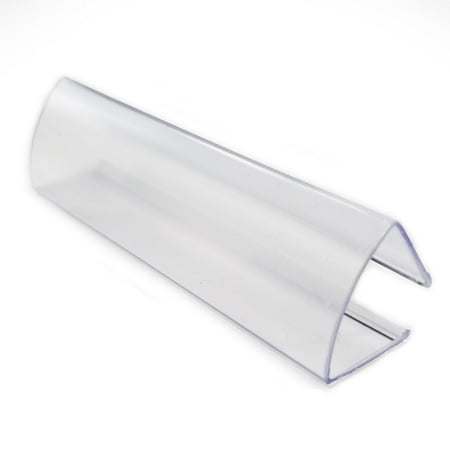 3"L Clear Wood Shelf Label Holder Clip On to Shelves 5/8" to 3/4" Thick, 20 Pack