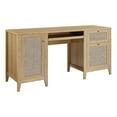 thumbnail image 2 of Modway Soma 63" Natural Rattan and MDF Wood Office Desk in Oak, 2 of 10