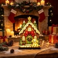 thumbnail image 2 of Stained Glass Style Snow House Lamp, Vintage Christmas Acrylic 3D Animal Night Light for Home Office Bedroom Living Room Desk Decor, 2 of 7