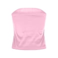 thumbnail image 4 of Bandeau Tank Top Strapless Tube Tops Ruched Front Easter Casual Slim Fit Sleeveless Shirt, Women's Pinks, 4 of 8
