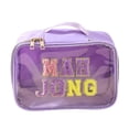 thumbnail image 1 of Pink Purple Multicolor Clear Mahjong Storage Bag, Waterproof Zippered Organizer, Portable Tile Case, 1 of 6