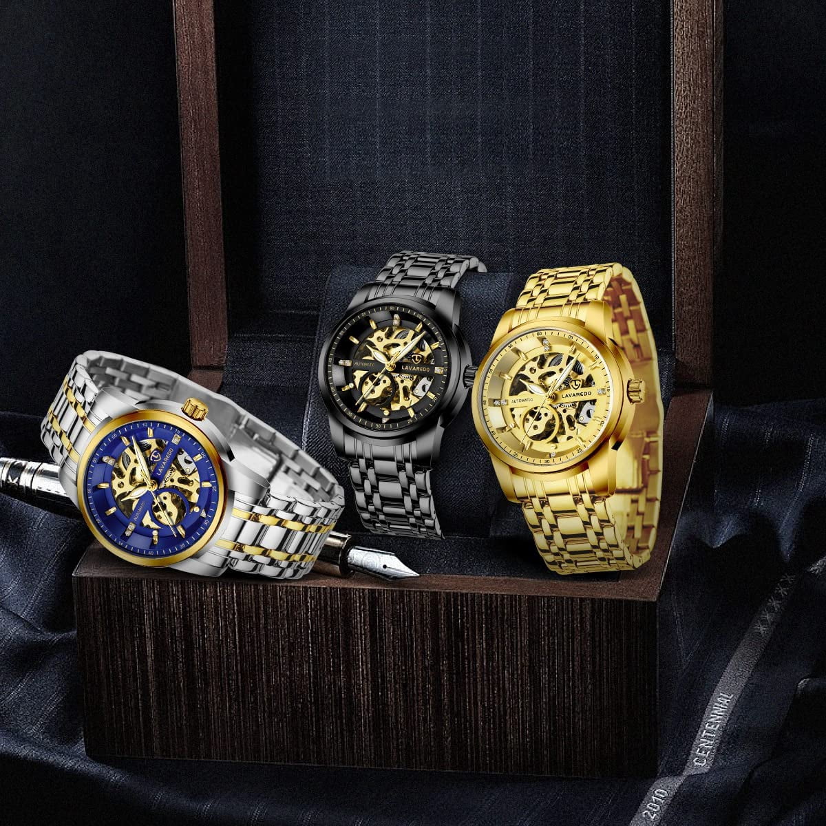 A ALPS Watches for man Automatic Mechanical Watches self Winding Man Watch with Stainless Steel Strap Business Watches Gift for Men