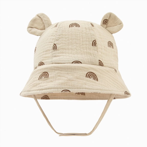 Splozh Bucket Hat Baby Boy Baby Toddler Sun Hat, Boy Girl Summer UPF 50 Foldable Beach Bucket Hat, Sun Hat for Kids Child,Brown,3-12 Months