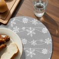 thumbnail image 5 of Christmas Round Placemats Set of 4 Grey Snowflake Place Mats Washable Woven Placemat Snow Winter Circle Braided Table Mat for Kitchen Dining Table Party Home Decor 15 Inch, 5 of 8