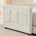thumbnail image 2 of Full Size Bunny Ear Platform Bed Frame, Upholstered Boucle Fabric Bed Frame with Safety Rail & Storage Pocket, 2 of 9
