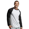 thumbnail image 2 of DailyWear Mens Casual Long Sleeve Plain Baseball Cotton T Shirts Black/White, Small, 2 of 4