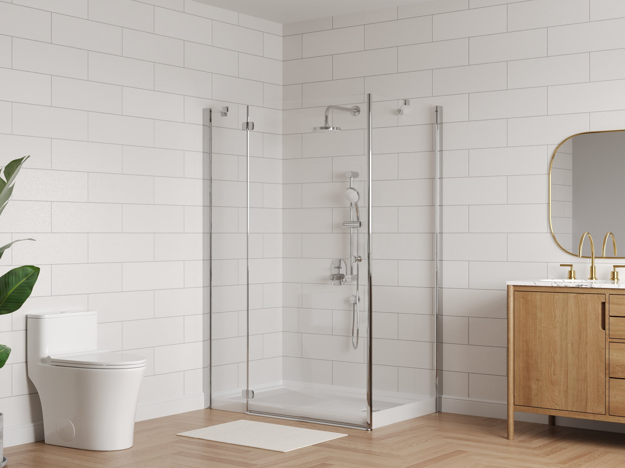DeerValley Rectangular 48 in. L x 30 in. W Acrylic Alcove Shower Pan Base with Right Drain in White