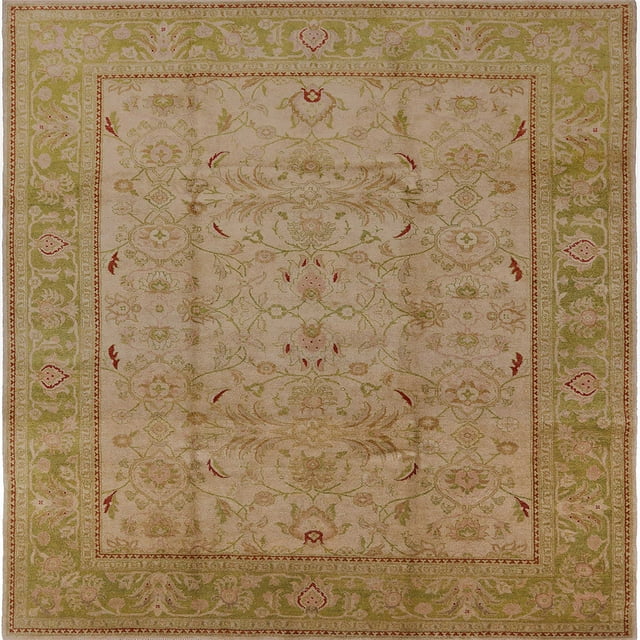 Ahgly Company Tapis d'Intérieur Carré Milieu du Siècle Moderne Brun Clair Zone Orientale, 4' Carré