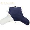 thumbnail image 3 of Nestl Reading Pillow, Medium Bed Rest Pillow with Arms for Kids Teens & Adults – Premium Shredded Memory Foam TV Pillow - Navy Blue, 3 of 9