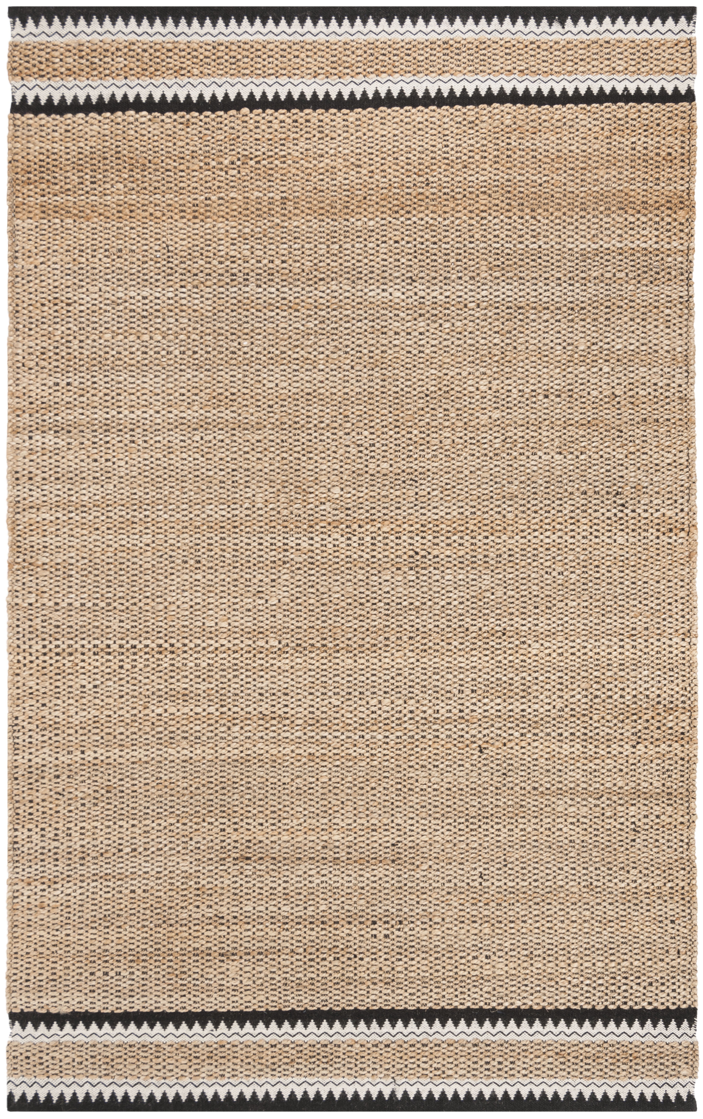 SAFAVIEH Natural Fiber Becky Braided Area Rug, Natural/Black, 6' x 9'