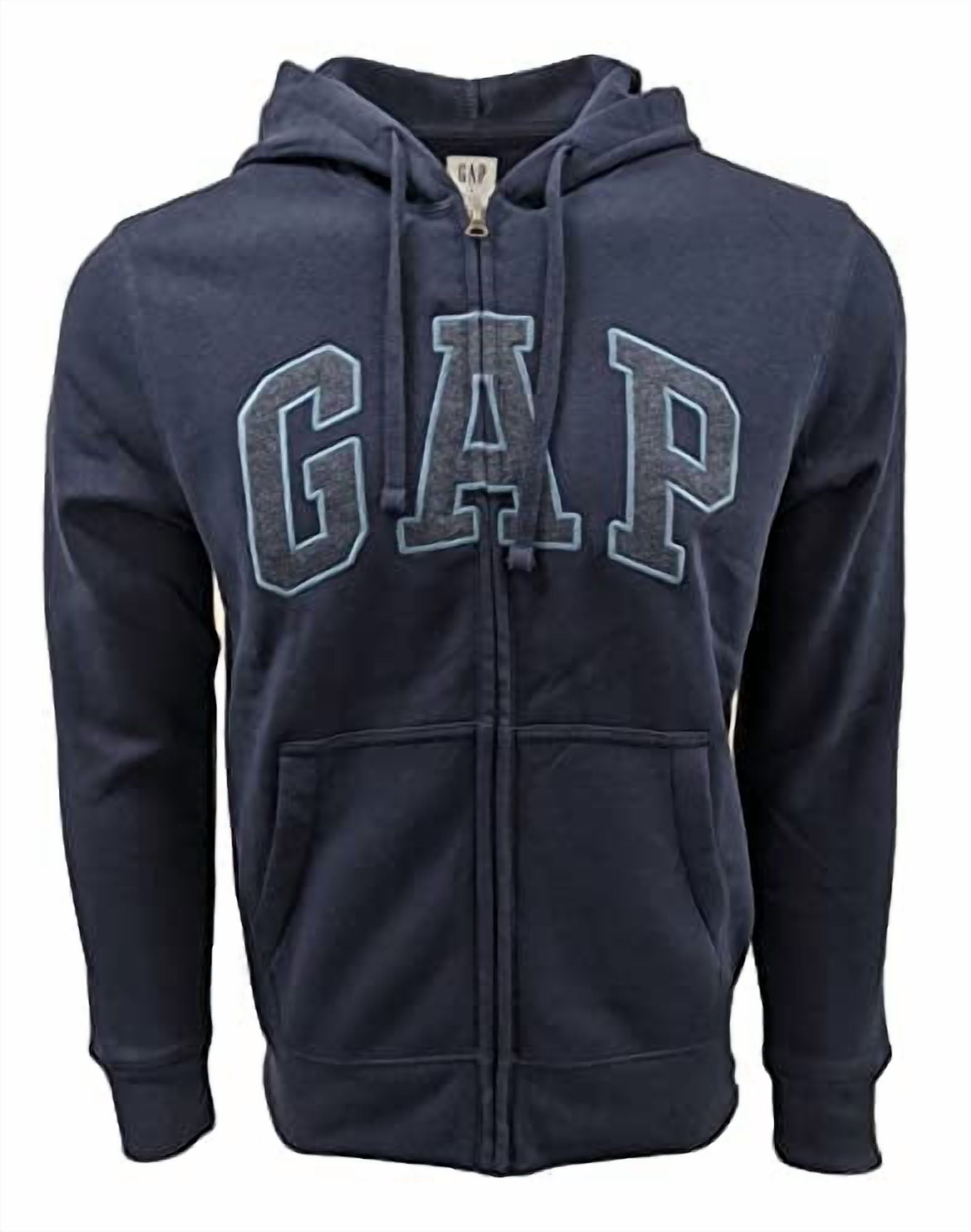 GAP Mens Fleece Arch Logo Full Zip Hoodie (XL, Blue) - Walmart.com