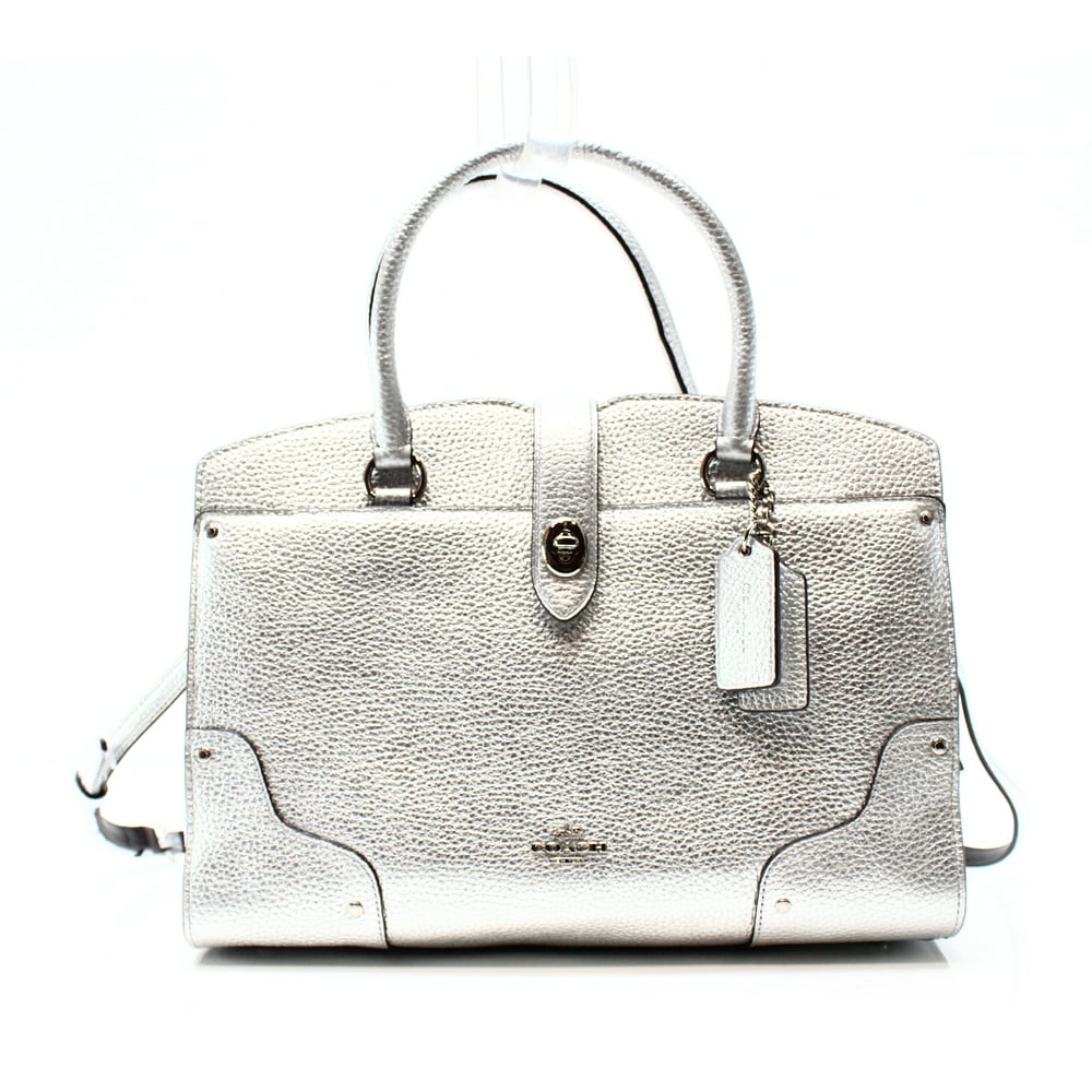 Coach Coach NEW Silver Mercer Satchel 30 Grain Leather Handbag Purse