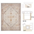 thumbnail image 4 of SIXHOME 5'x7' Area Rug for Living Room Vintage Bohemian Soft Carpet Neutral Blue Washable Non-Slip Indoor Rug for Bedroom Dining Room Home Office Low Pile Accent Floor Rug for Home Decor Beige, 4 of 6