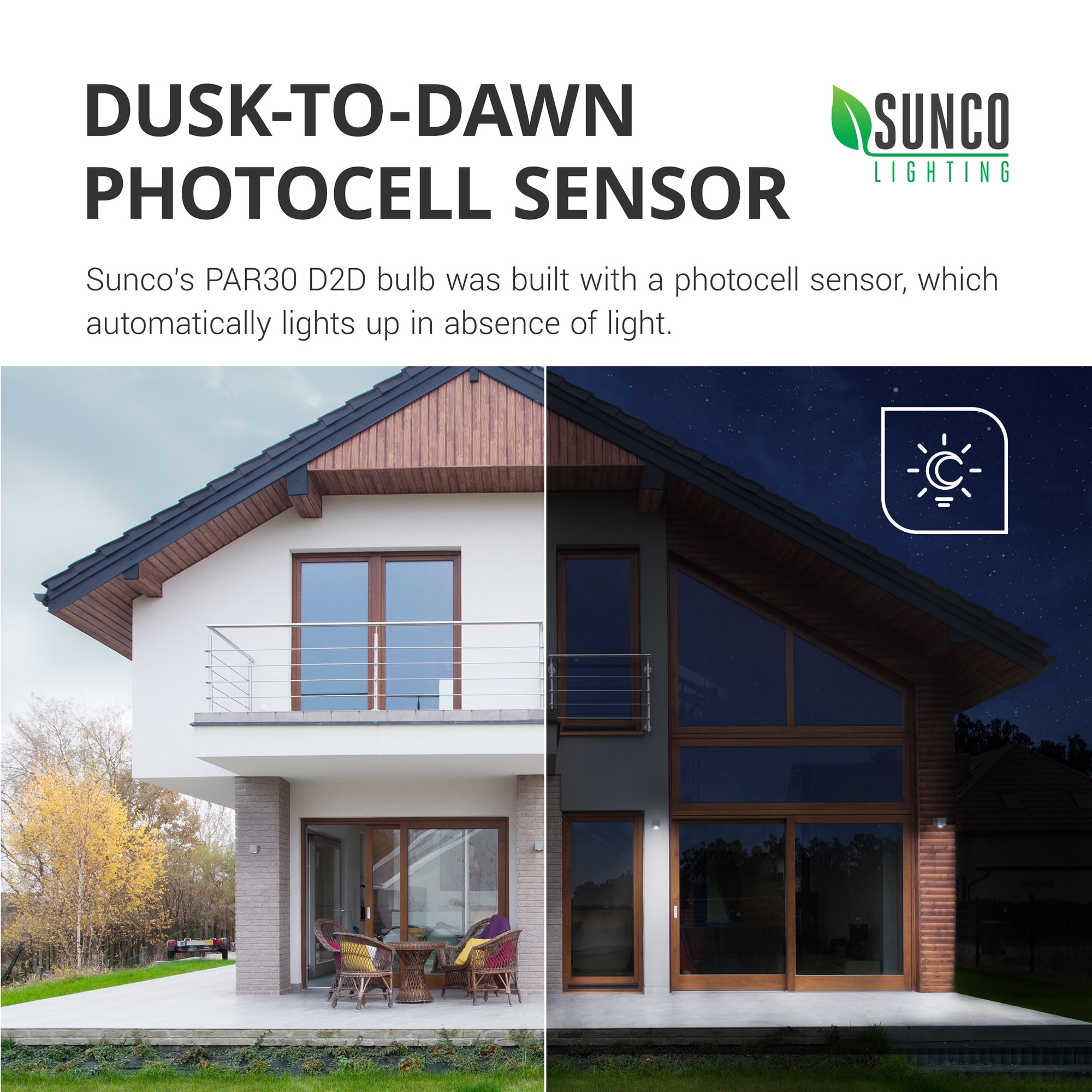 Sunco 4 Pack PAR30 LED Bulbs Flood Light Outdoor Indoor 75W Equivalent 11W Dimmable 3000K Warm White 850 LM E26 Base Exterior Wet-Rated Sup Sunco LED PAR30 Dusk to Dawn Light Bulb for Outside Porch, Patio