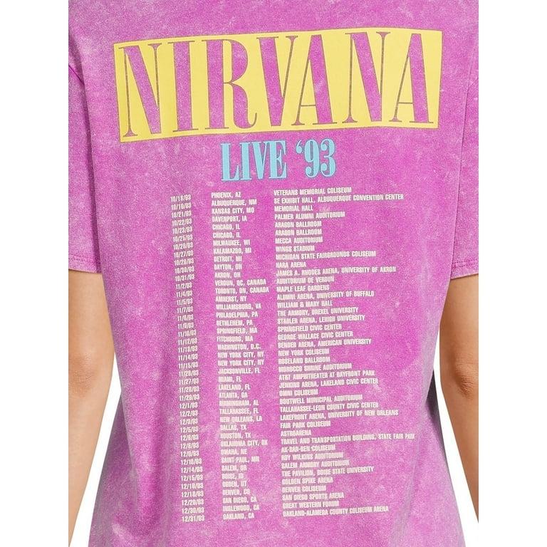 Nirvana Juniors Graphic Band Tee with Short Sleeves, Sizes Nirvana Juniors Graphic Band Tee with Short Sleeves, Sizes