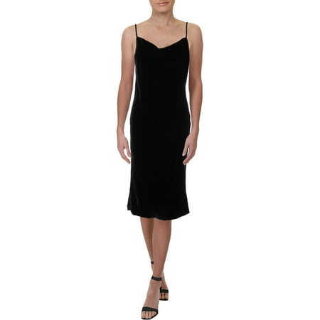 McQ by Alexander McQueen Womens Velvet Camisole Midi Dress Black (Alexander Mcqueen Best Dresses)