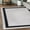 Creme&Black, variant on Playa Rug Machine Washable Area Rug With Non Slip Backing - Stain Resistant - Eco Friendly - Family and Pet Friendly - Everest Geometric Modern Bordered Burgundy&Creme Design 2'2''x6'