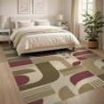 thumbnail image 3 of ODIKA 8'x10' Brown Tan Modern Geometric Design Washable Area Rug Contemporary Abstract Pattern with Curves for King Size Bedroom Under Bed, Master Suite, Non-Shedding, Easy Care, 3 of 7