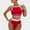 Red, variant on QUNYINEY Womens Swimsuits Tankini Crew Neck Colorblock Standard Straps Bathing Suit High Waisted Two Piece Swimsuit Sets