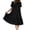 A Black, variant on Women's 2026 Fit And Flare Dress Women's Summer Solid Color Round Neck Short Sleeve Ruffle Midi Dress Black L