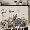 thumbnail image 5 of Rabbits Pine Cone Rod Pocket Curtain Valance, Sweet Home Texture Rustic Leaf Retro Beige Farmhouse Window Valance for Living Room, Bedroom, Kitchen 42"W x 12"L, 5 of 9