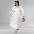 thumbnail image 4 of AURA Plus Size Long Sleeve Pleated Maxi Dress Women Round Neck Elegant Fall Winter Dress, 4 of 6
