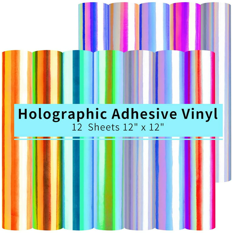 HTVRONT 12 Pack 12 x 5FT Permanent Adhesive Vinyl Rolls Bundles for Cricut, Vinyl Sign Making for Craft Decor 