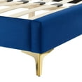 thumbnail image 6 of Platform Bed Frame, Rivet Nailhead, King, Blue Navy, Velvet, Mid Century Bedroom, Modern Contemporary Boutique HB35446, 6 of 12