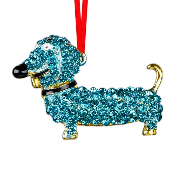 WaaHome Teal Dog Christmas Ornaments 2024 Metal Dog Puppy Keepsake Christmas Tree Ornaments Decorations, Lovely Dog Christmas Ornaments Gifts for Labrador Retriever Corgi Dog Pet Lovers Kids Women