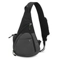 thumbnail image 1 of Graflsoa Lightweight Nylon Sling Bag for Men - Large Capacity Waterproof Chest Pack for Outdoor Activities, Dark Grey, 1 of 7