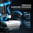 thumbnail image 4 of Gaming Chair, Seenda Video Game Chair with Footrest and Lumbar Support, Ergonomic Computer Chair Height Adjustable with Swivel Seat and Headrest, Blue, 4 of 9